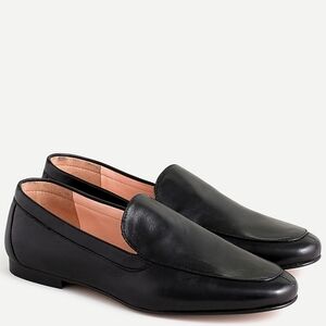 J. Crew Cecile black leather smoking slippers 8.5 NEW